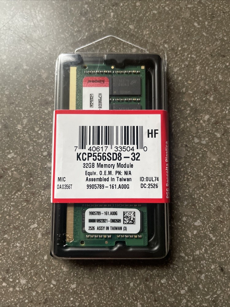 Kingston 32GB 5600MHz DDR5 PC5-44800 Non-ECC CL46 262-Pin SoDimm KCP556SD8-32