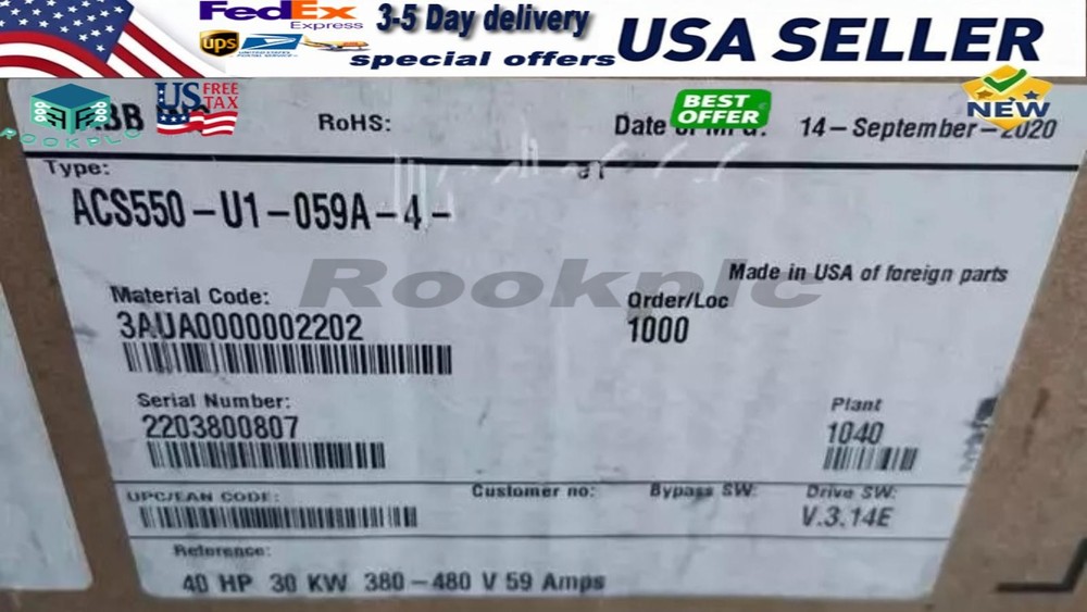 ACS550-U1-059A-4 ABB Frequency Converter Brand New in Box No Keypad