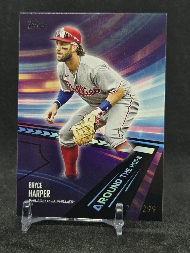 2024 Topps Series 2 Bryce Harper Around The Horn Black Parallel #d/299 Phillies Baseball Card