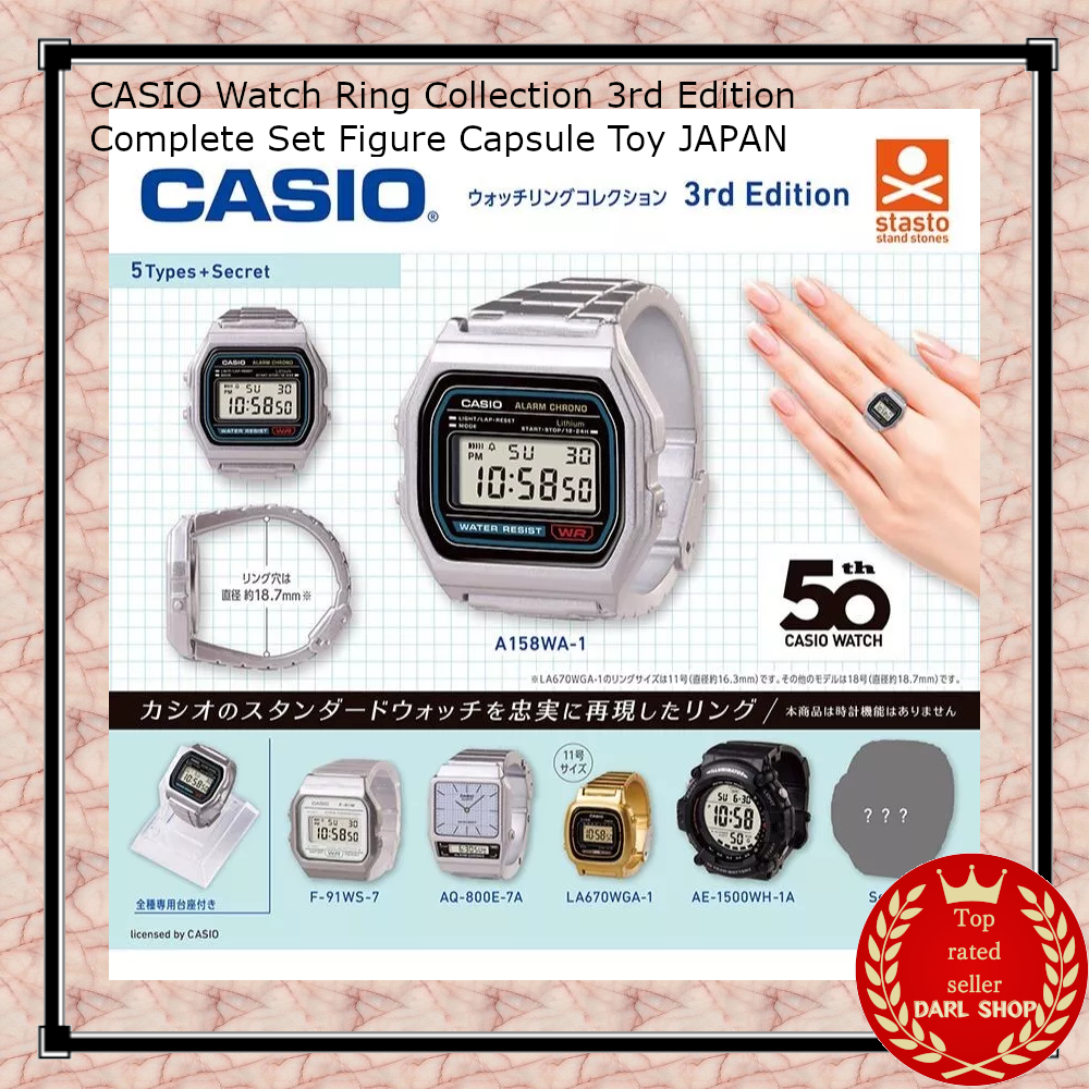 CASIO Watch Ring Collection 3rd Edition Complete Set Figure Capsule Toy JAPAN