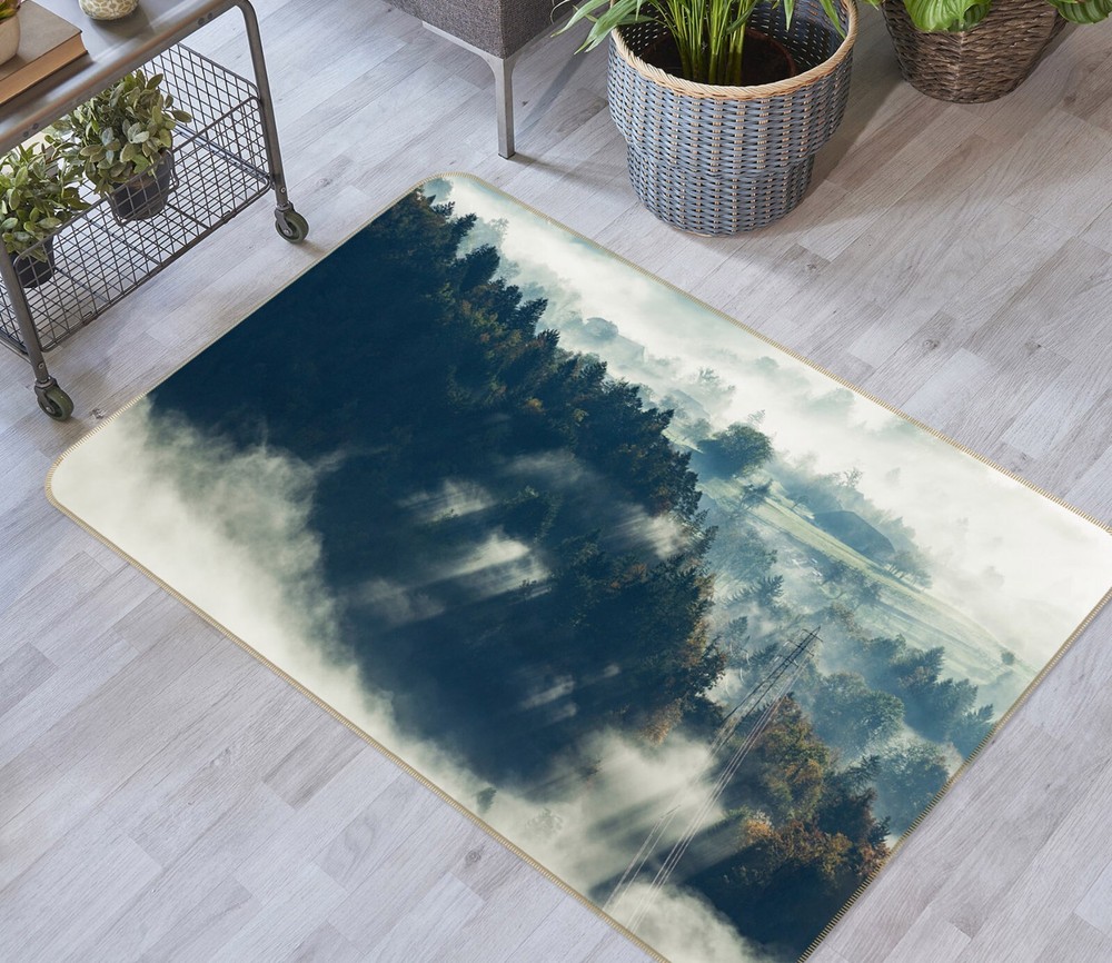 3D Clouds Forest Trees ZHUC1671 Game Non Slip Carpet Mat Photo Carpet Amy