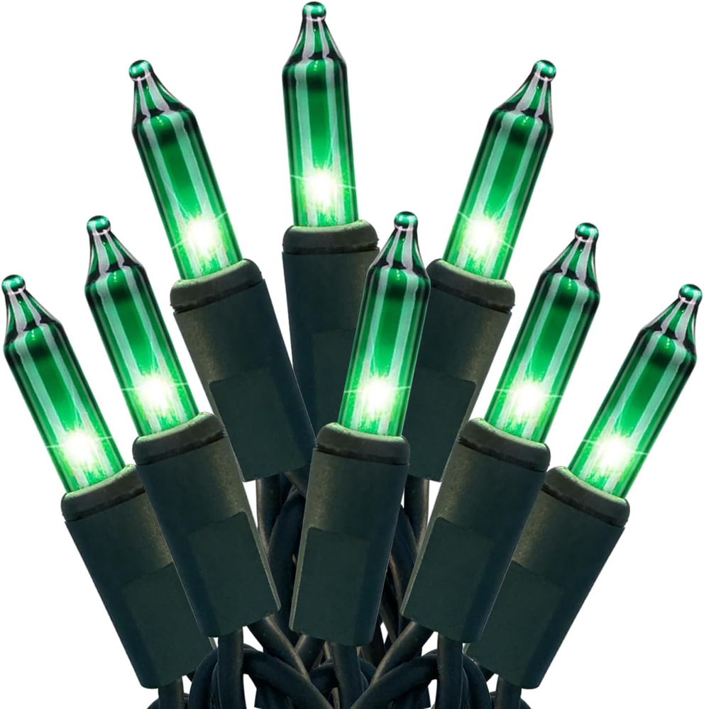 100-Count Green Mini String Lights with Green Wire for Outdoor and Indoor Decorations