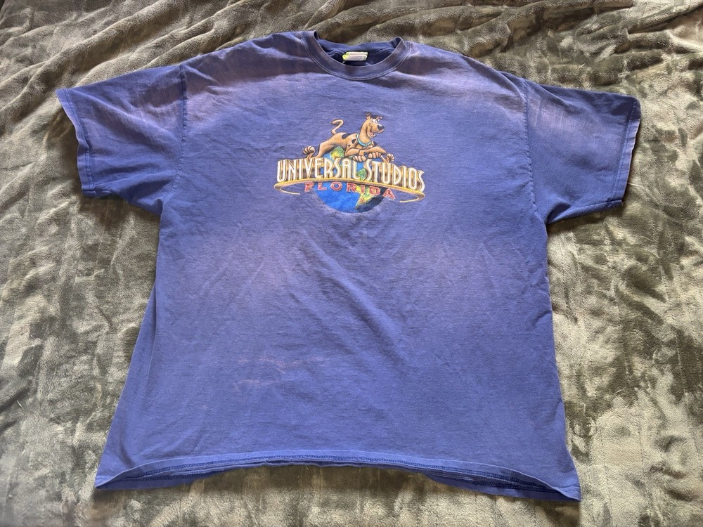 Vintage Scooby Doo Shirt Mens 2XL Blue Universal Studios Sun Faded Hanna Barbera