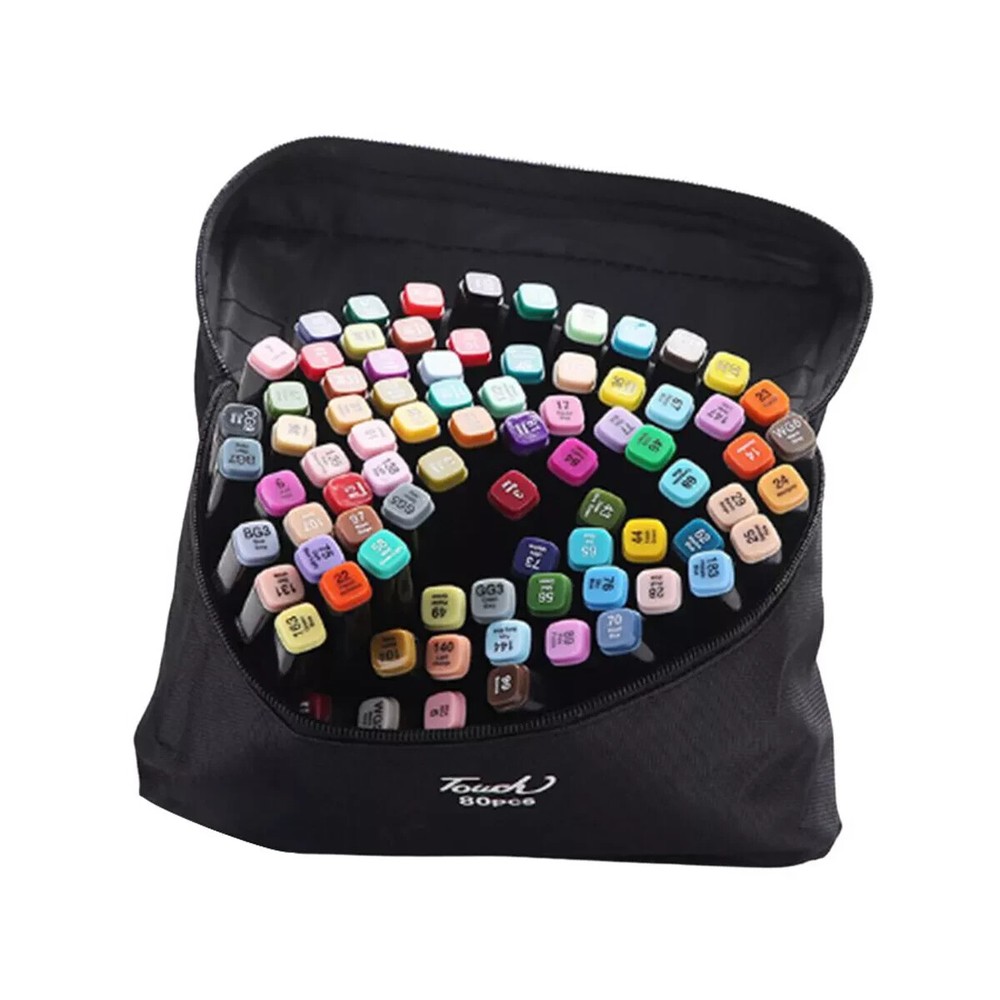 80 Colors Art Markers Set Double Broad Fine Point Marker Pen with A2R1