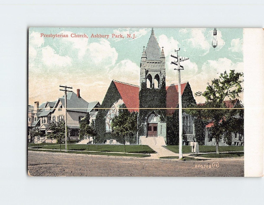 Postcard Presbyterian Church Asbury Park New Jersey USA
