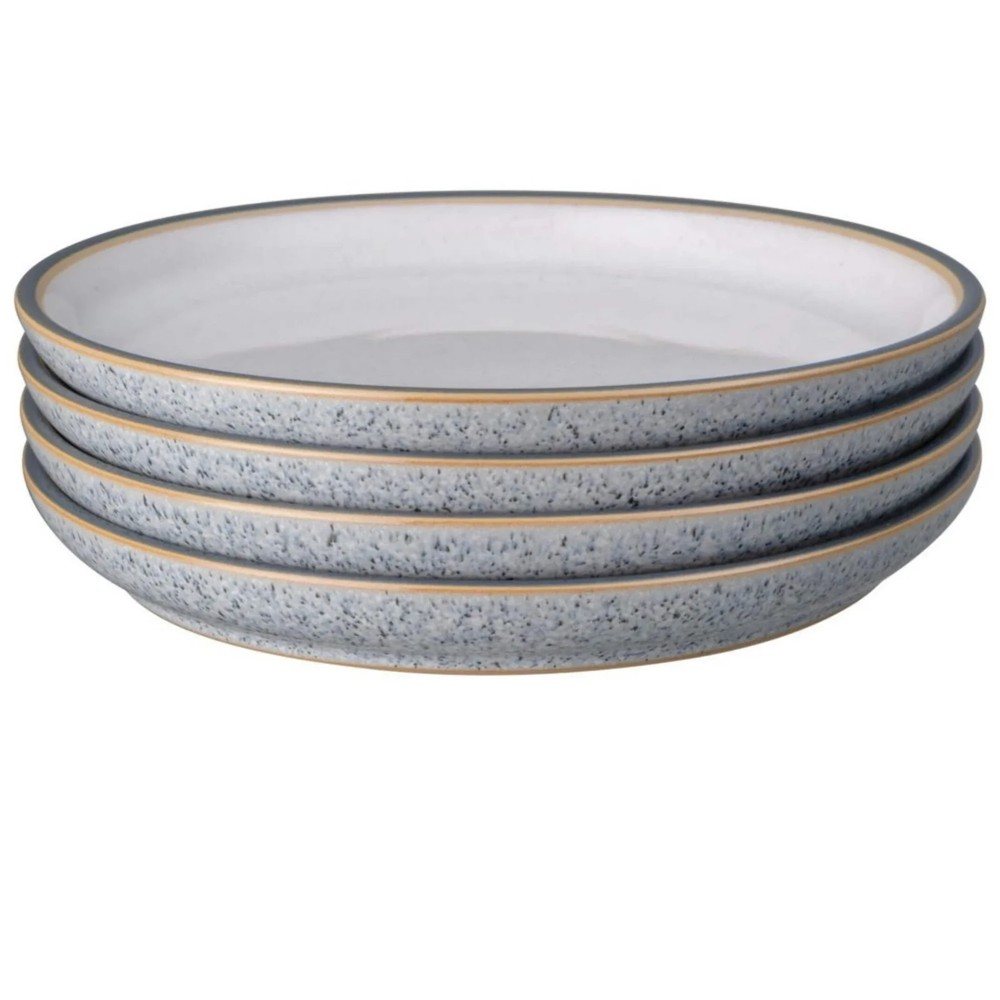 Denby Studio Grey/White Medium Coupe Plate (Set of 4)