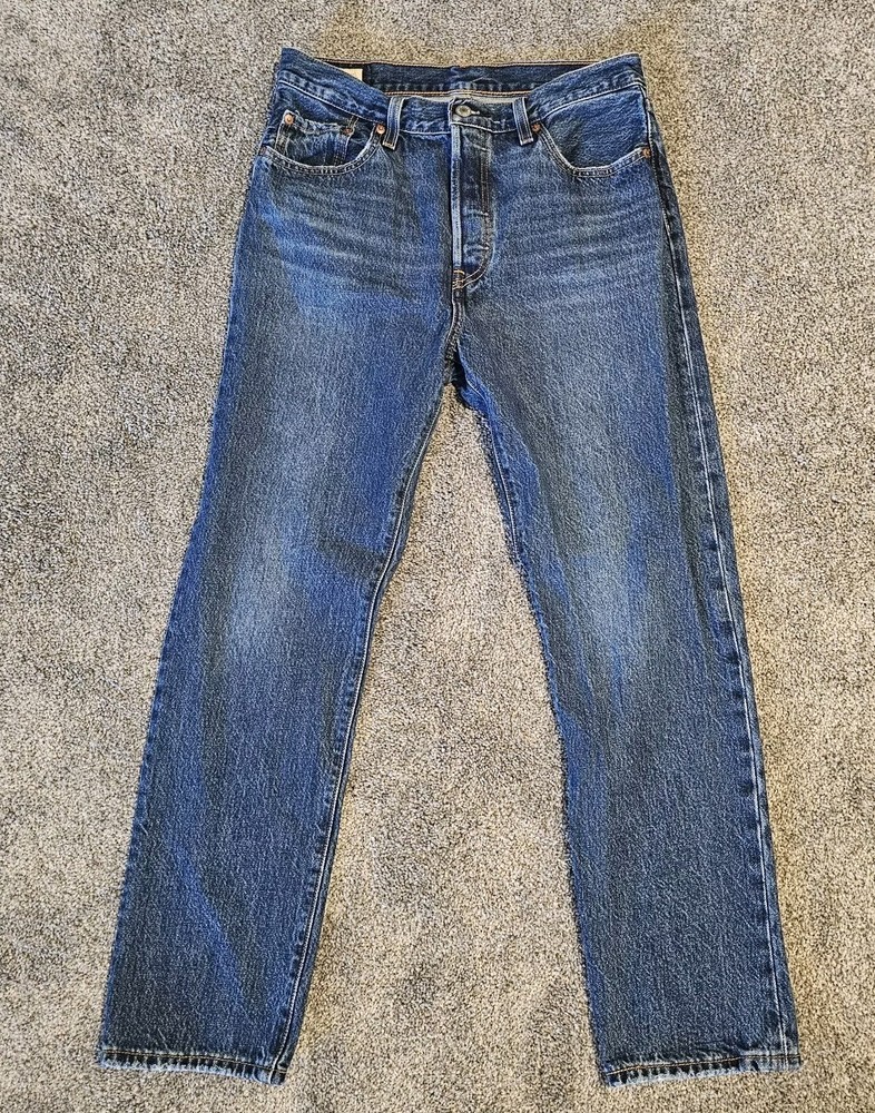 Levis 501 Button Fly Premium Jeans High Rise 100% Cotton Women's Sz W29 L30