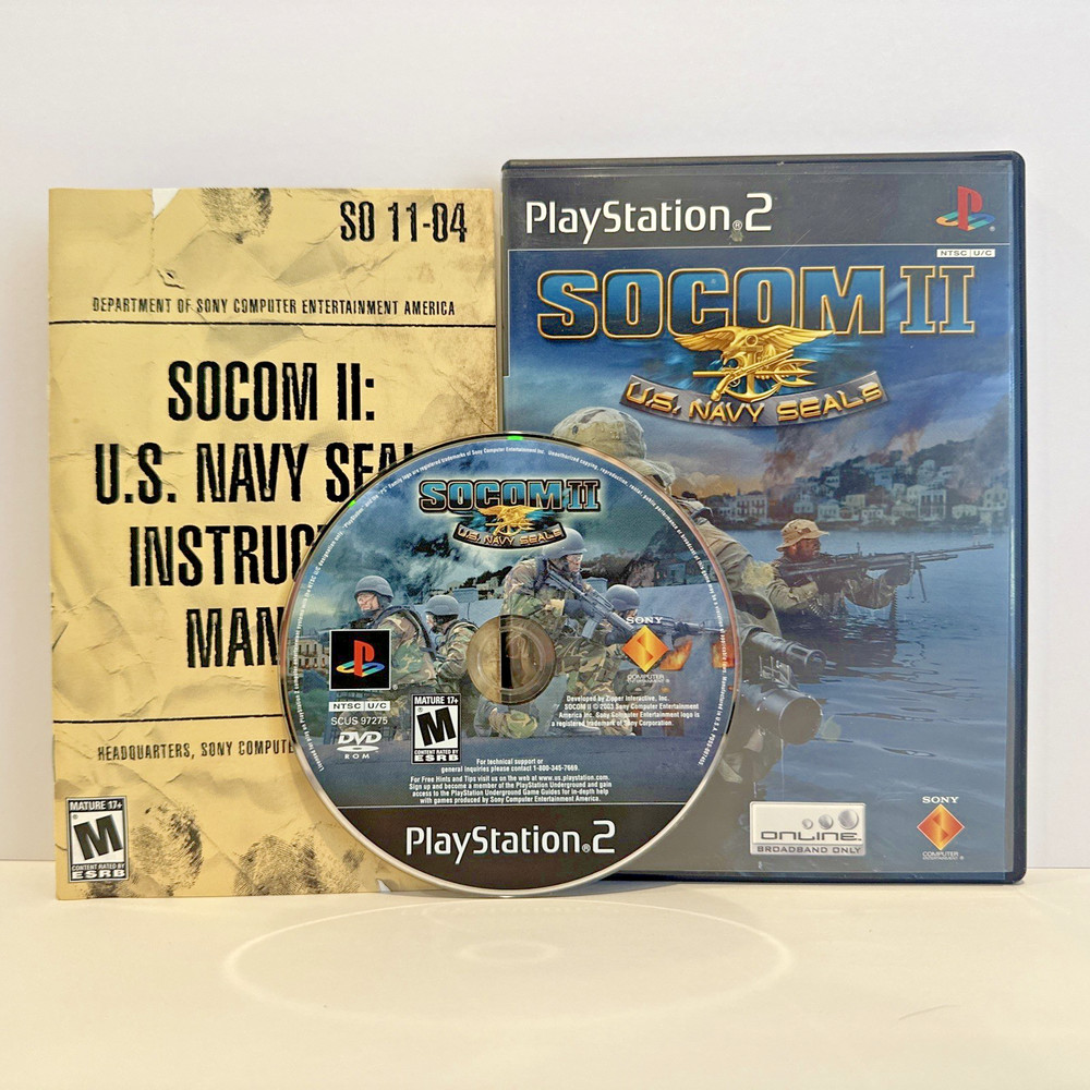 SOCOM II U.S. Navy SEALs for Sony PlayStation 2 2003 CIB Tested