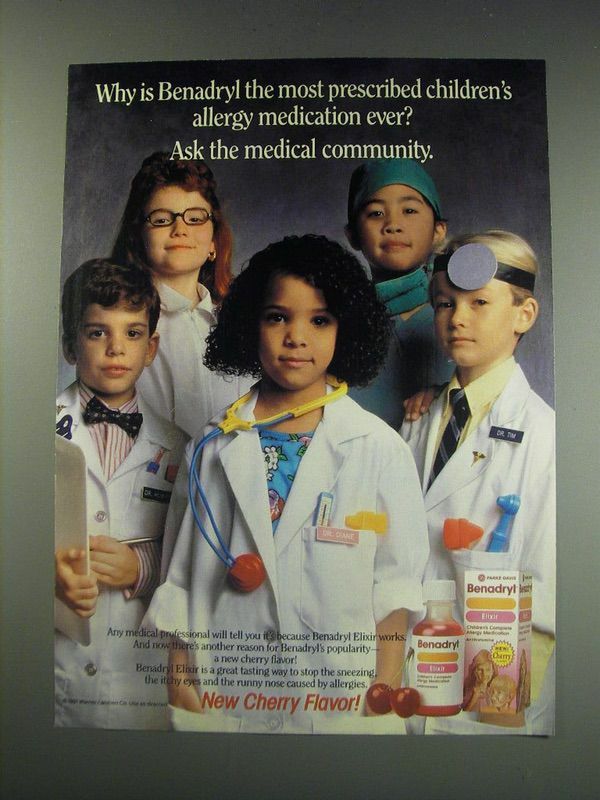 1991 Benadryl Medicine Ad - Why is Benadryl the most prescribed