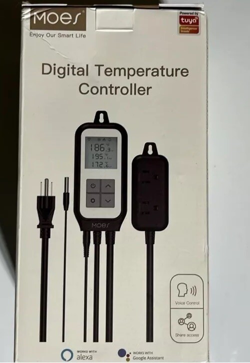 MOES Smart WiFi Digital Temperature Controller Thermostat Outlet - NEW