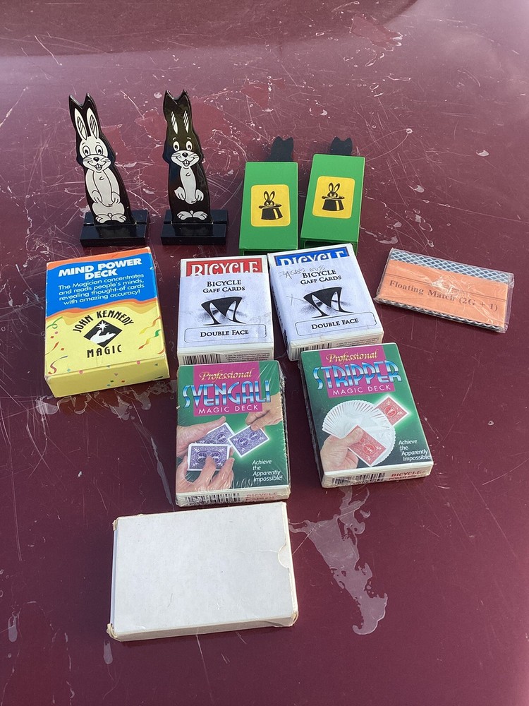 CARD MAGIC LOT: Trick  Gaff Cards Kennedy Mind Power Double Face VTG Lot Tricks
