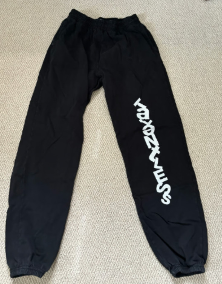Mens Talentless Sweatpants Black Letters Size Large