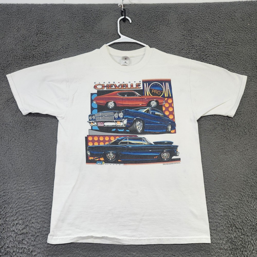Vintage Chevelle Nova Shirt Mens Large White Fruit Of The Loom Graphic 90s