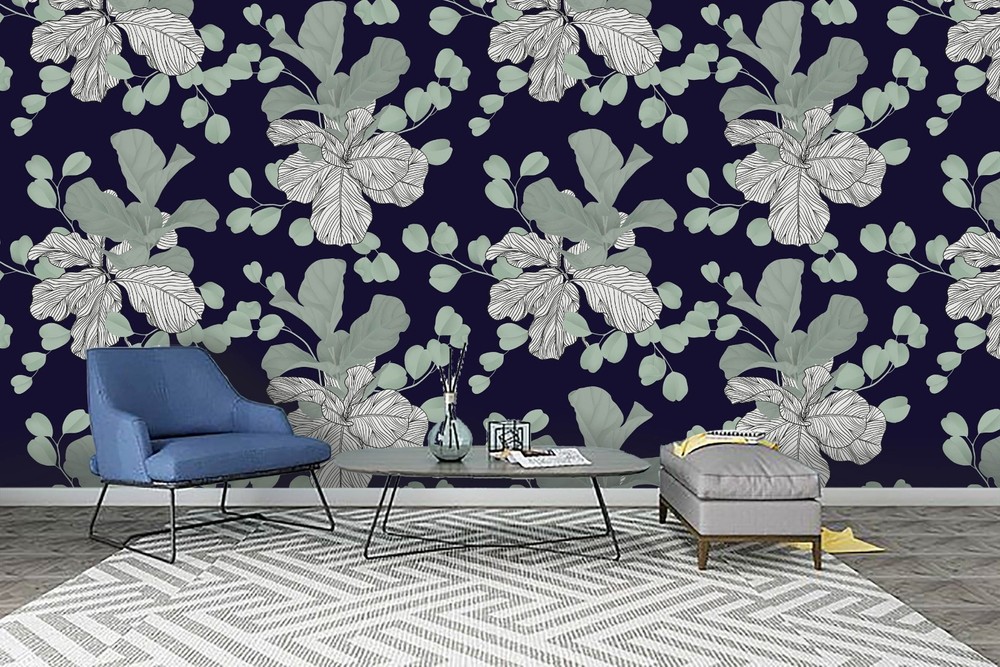 3D Flowers Leaves Plantation Pattern Wall Murals Wallpaper Murals Wall Sticker