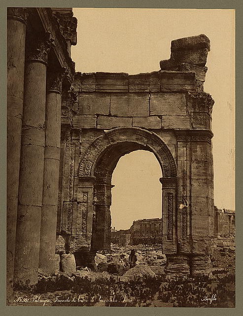 Photo:Palmyra Syria 1867-1899 Triumphal Arch Ruins Ancient Roman Gateway