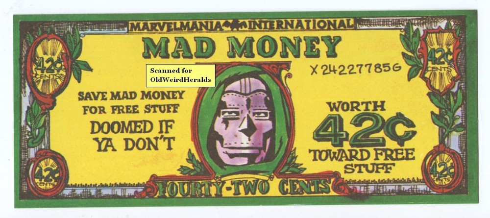 DR. DOOM MARVELMANIA Intl MAD MONEY 1969 MARVEL CLUB PREMIUM Fantastic Four MINT