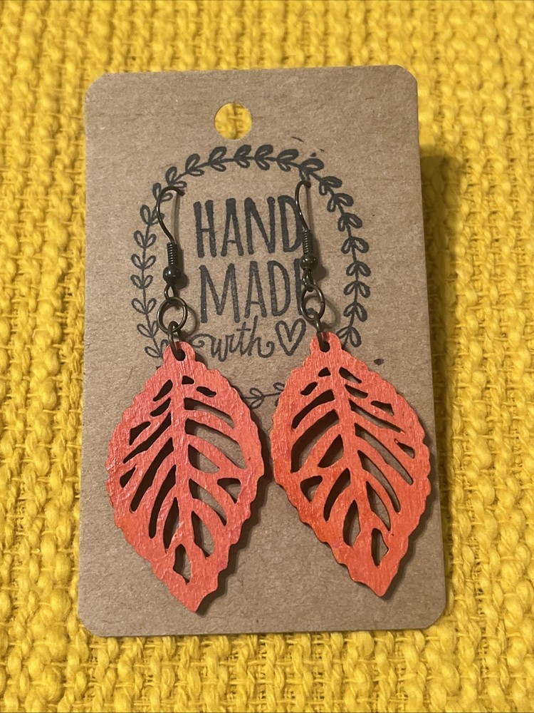 Fall Leaves Orange & Red Earrings NEW Leaf