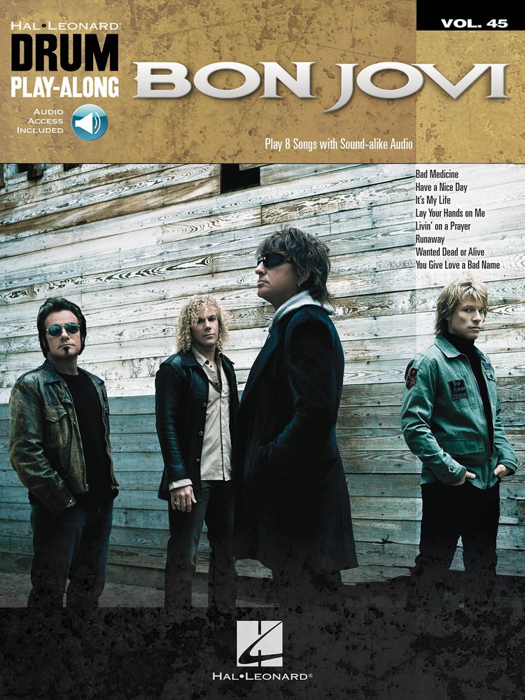 Bon Jovi for Drum Play-Along Vol 45 Sheet Music Rock Song Book Online Audio Pack