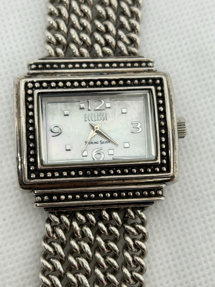 ECCLISSI METROPOLITAN STERLING 88.8 g BALI DESIGN MULTI CHAIN WATCH 6.5