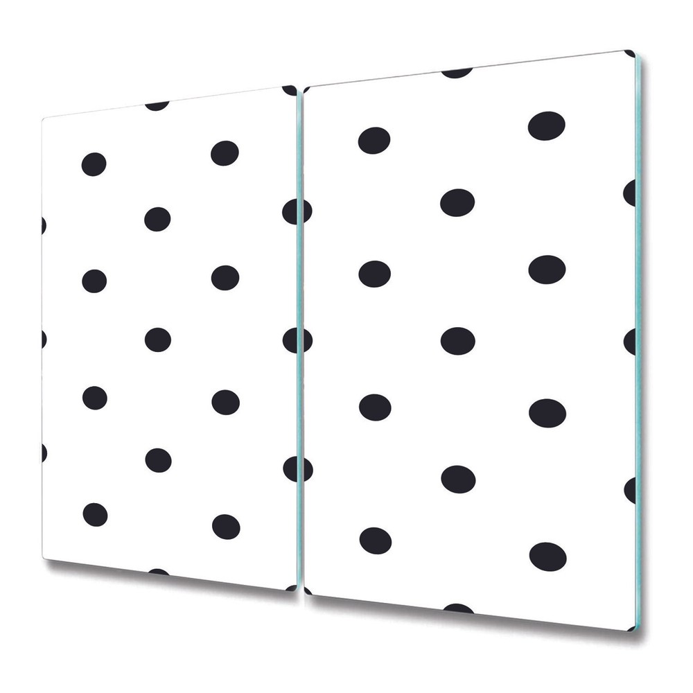 Glass Worktop Saver with Polka Dot Design in Black and White for Kitchen Protection 2x30x52 Inches
