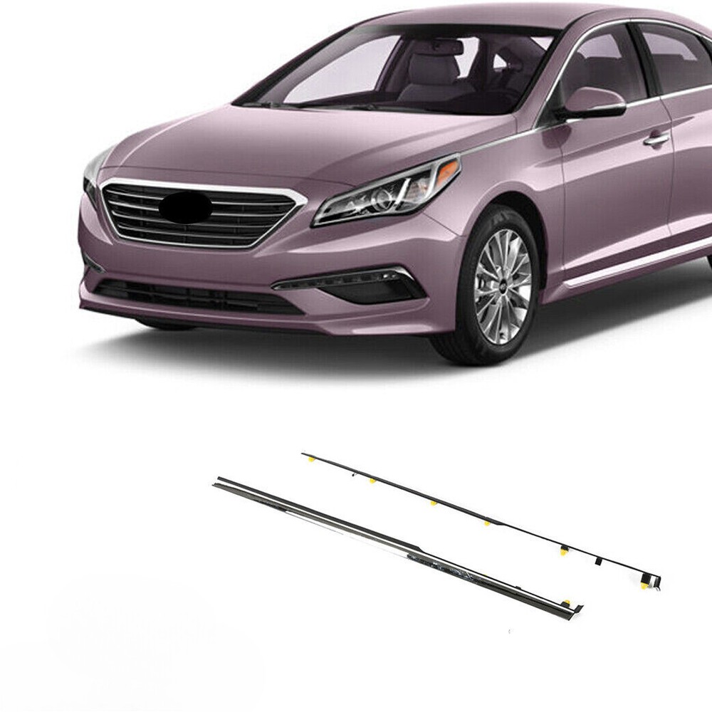 Front Garnish Molding Fender Chrome Pair LH+RH For Hyundai Sonata 2015-2017