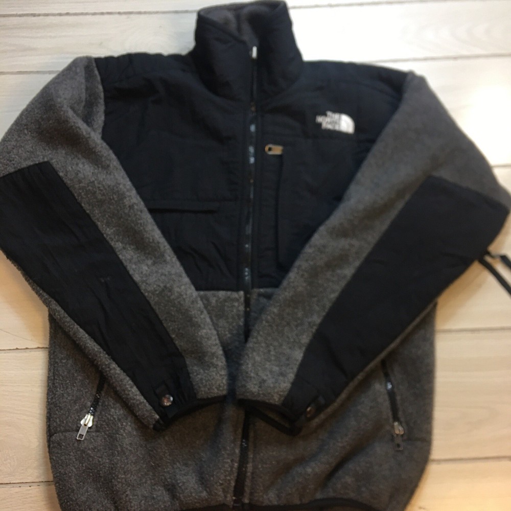 The North Face Denali Full Zip Fleece Jacket Size Small Gray Black Made in USA
