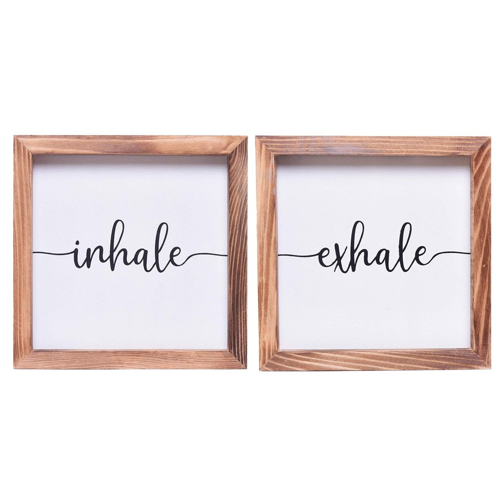 Farmhouse Wall Decor - Modern Rustic Minimalist Wall Art Home Decor (Inhale E...
