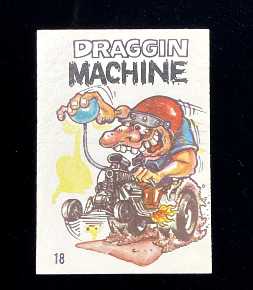 1976 Donruss Odd Rods Sticker Card #18 Dragon Machine Vintage Rare