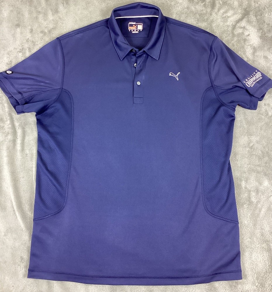 Puma Golf Men's Polo Shirt XL Blue Performance Cool Cell
