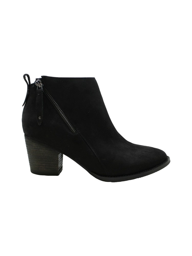 AQUA COLLEGE Womens Black Western Waterproof Nancy Block Heel Booties 9.5 M