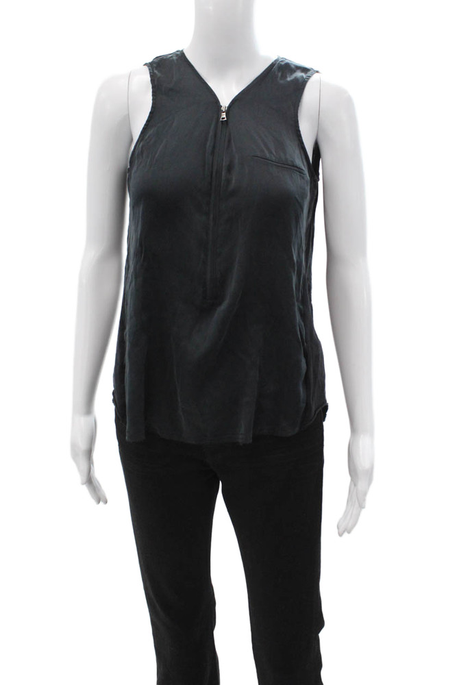 Go Silk Womens Black V-Neck Sleeveless Basic Tank Zip Size SFree Shipping in US $100+ Orders | $6.95 Orders Below