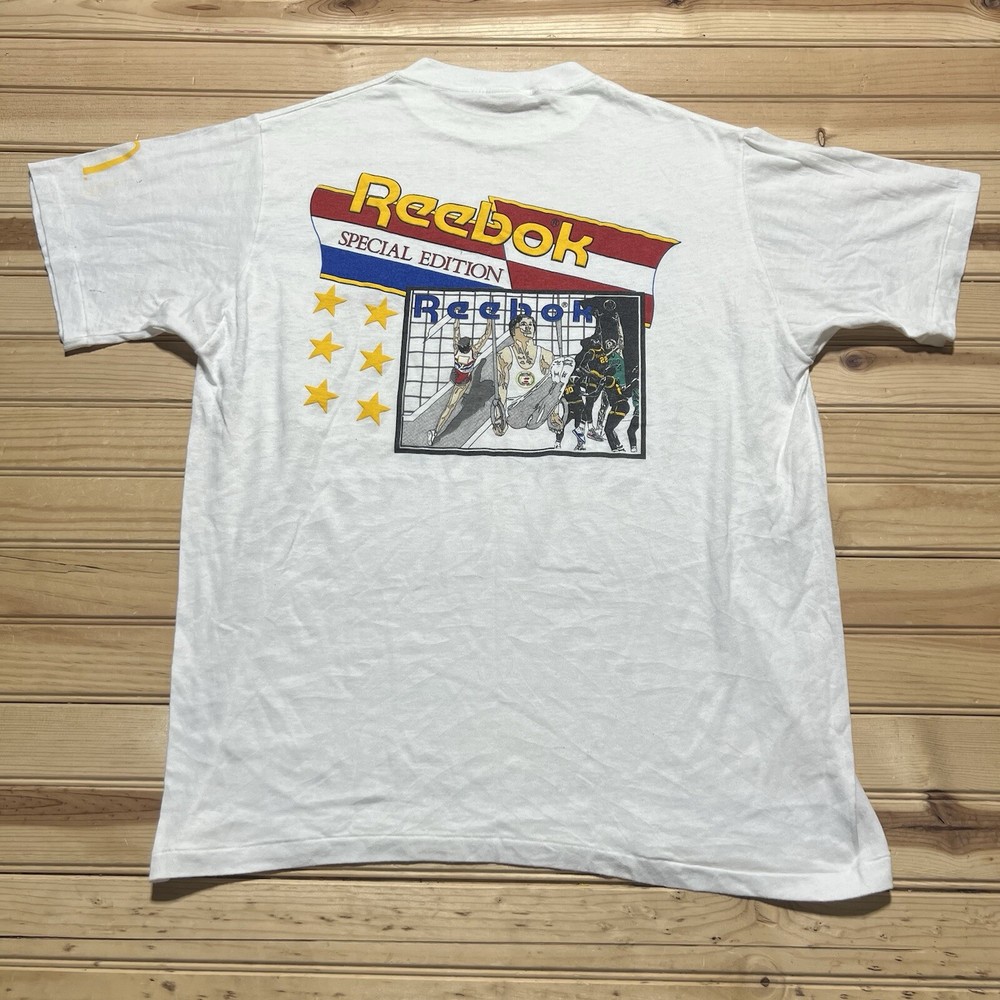 Vintage Reebok Special Edition 1980s Olympic Sports Graphic Made in USA Shirt XL