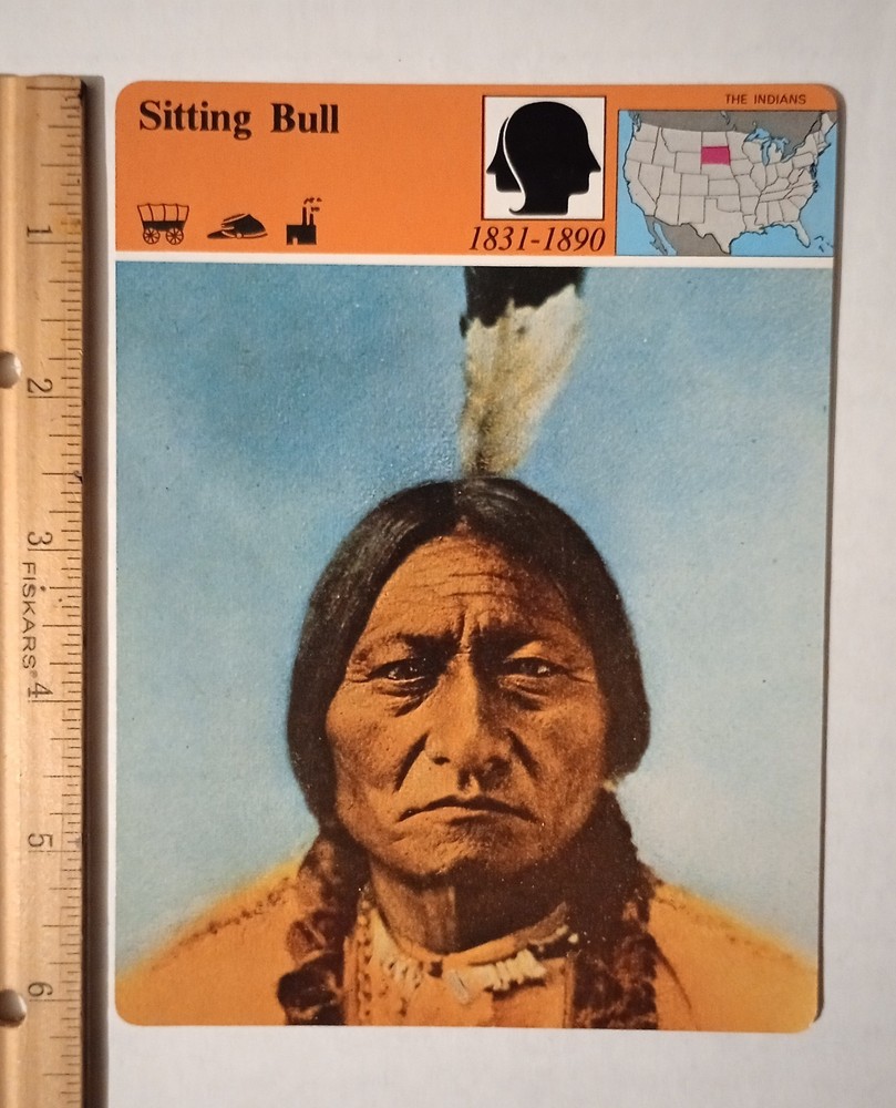 1979 Panarizon Sitting Bull The Great Sioux Medicine Man Indian Large Card Vtg