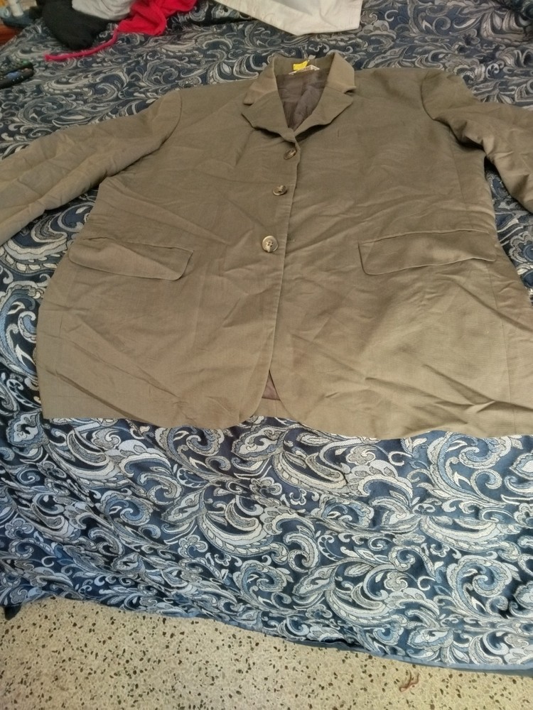 Perry Ellis Size 42L Men's Suit Sport Coat Blazer Jacket brown