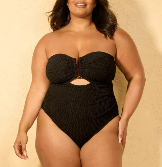 🥥 Shade & Shore Women's Crochet U Wire One Piece Swimsuit Size L(12-14)🆕