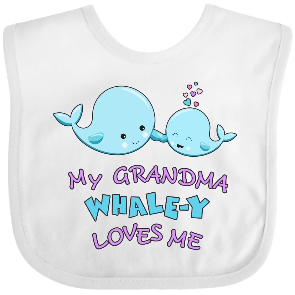 Inktastic My Grandma Whale-y Loves Me Baby Bib Cute Gran Grandmother Grandkid