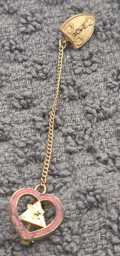 Women of the Moose WOTM Faith Hope Charity gold tone Badge Vest Pin (D)
