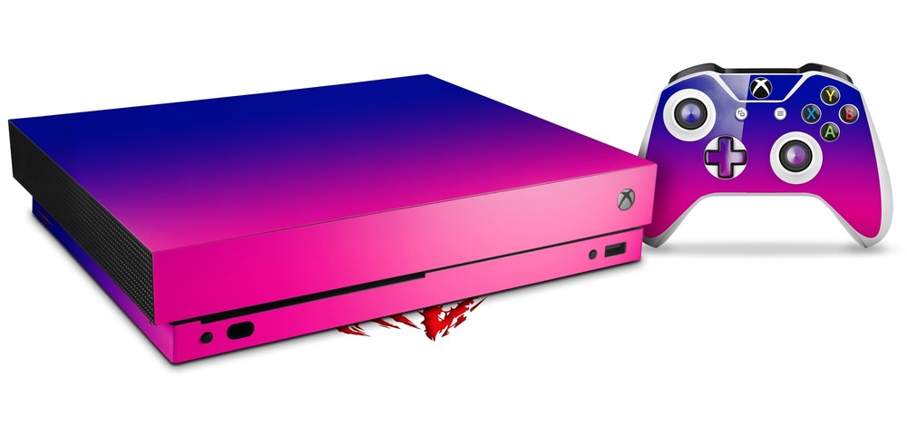Skin Set for XBOX One X Smooth Fades Hot Pink Blue