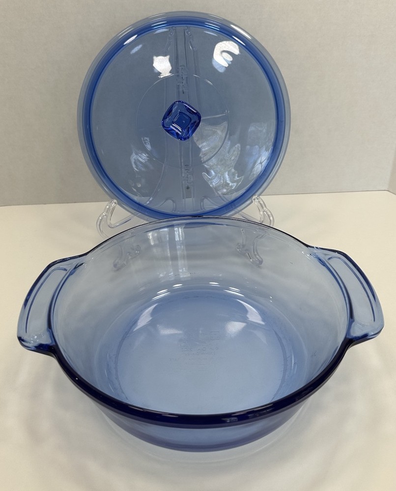 Anchor Hocking 2 Quart Cobalt Blue Glass Casserole Dish with 9 Inch Round Lid