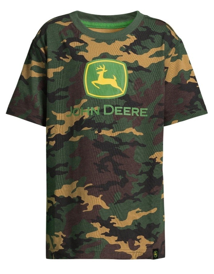 New John Deere Boys Camo Logo Graphic Tshirt Size XL(14-16)