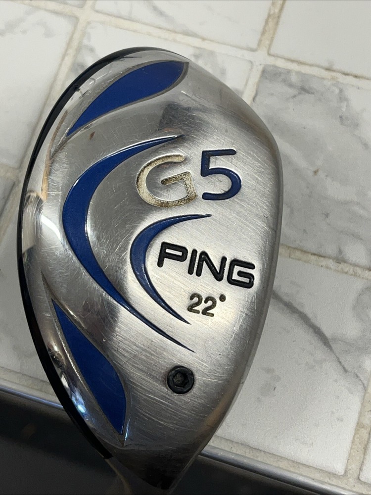 Ping G5 Hybrid 22* Golf Club Stiff Flex Pro Launch Blue Shaft Golf Pride Grip RH