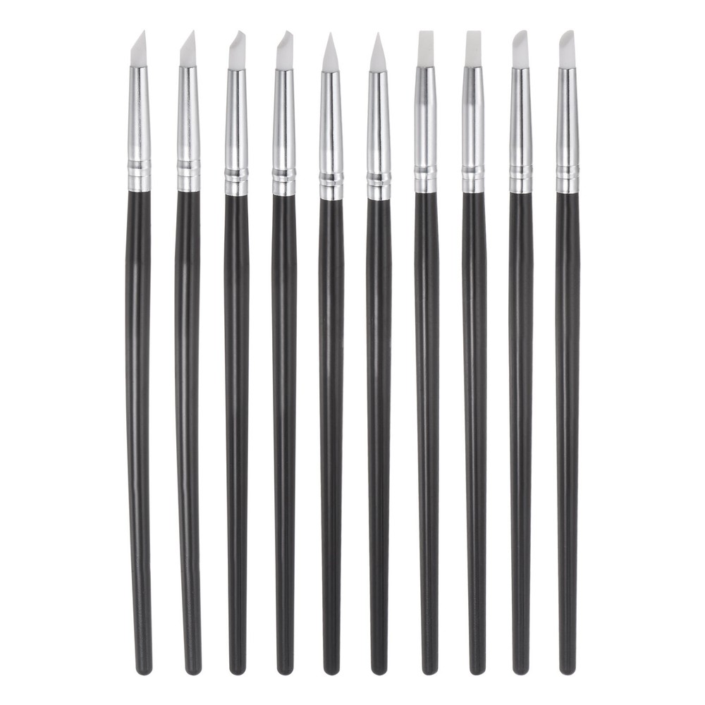 10pcs White Silicone Clay Sculpting Tools with Rubber Tips for Shaping