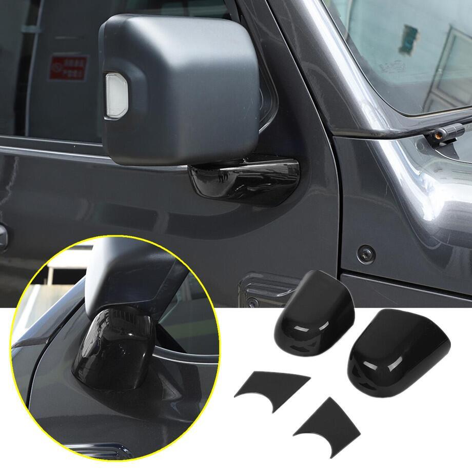 For 2018-2023 Jeep Wrangler JL Gloss Black Look Rearview Mirror Base Cover Trim