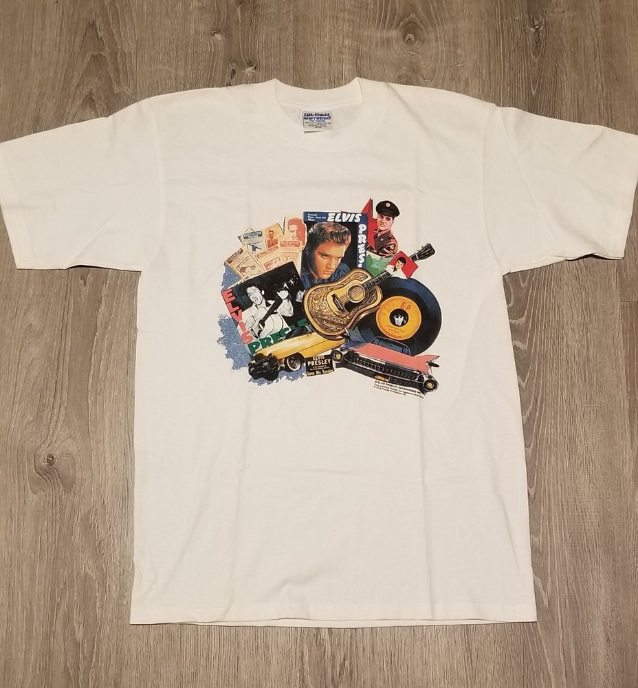 Men’s Vintage Elvis Presley Gildan Heavy Cotton T Shirt Size Medium
