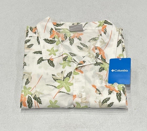 Columbia Men's Arrow Springs Short Sleeve Shirt, White Floral, Size L