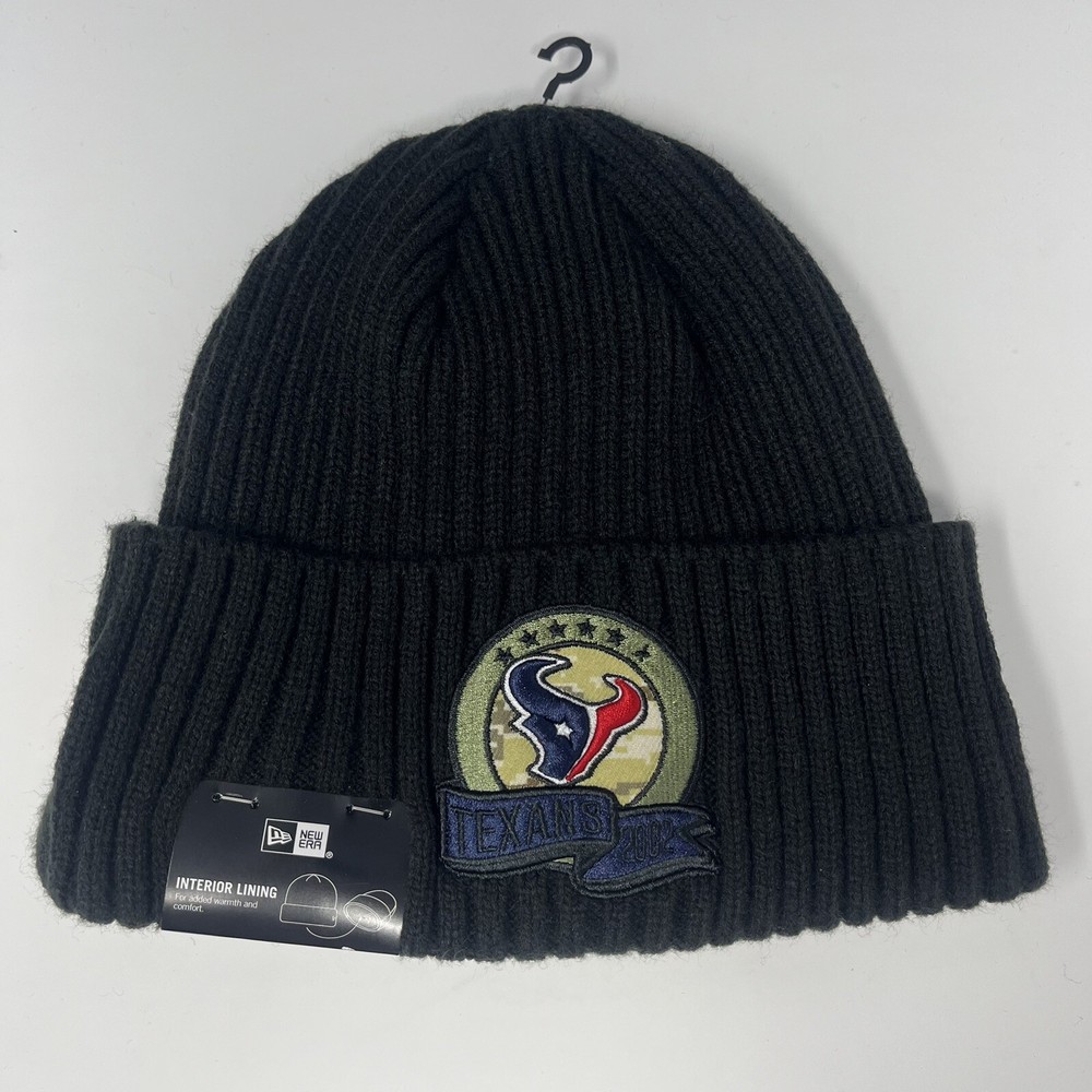 New Era NFL Houston Texans Cuff Knit Hat Beanie Toboggan Salute To Service USA