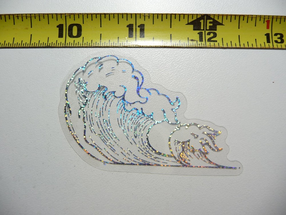 HOLOGRAPHIC NICE WAVES STICKER DECAL OCEAN SEA LIFE SPARKLE