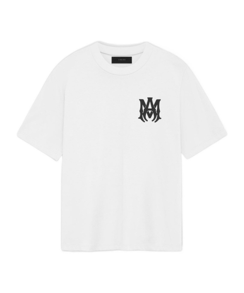 AMIRI White Logo Graphic Jersey Cotton Crew Neck Men's T-Shirt Short Sleeve