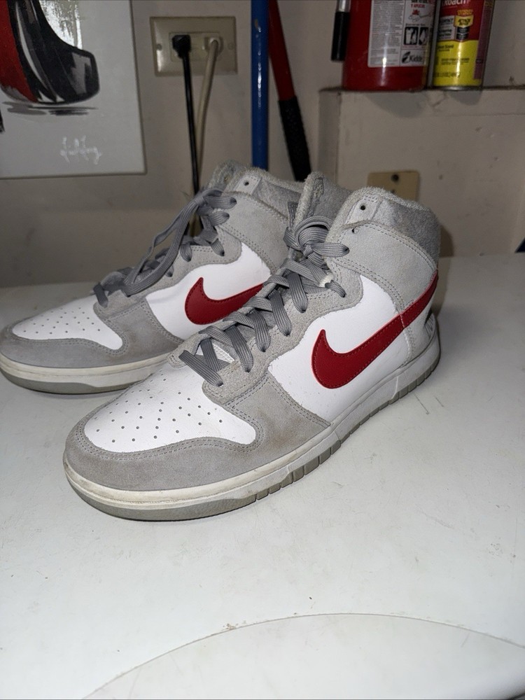 Nike Dunk SE High Athletic Club - Light Smoke Grey Gym Red Size 11