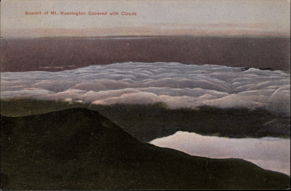 Mount Washington New Hampshire Summit clouds unused vintage postcard